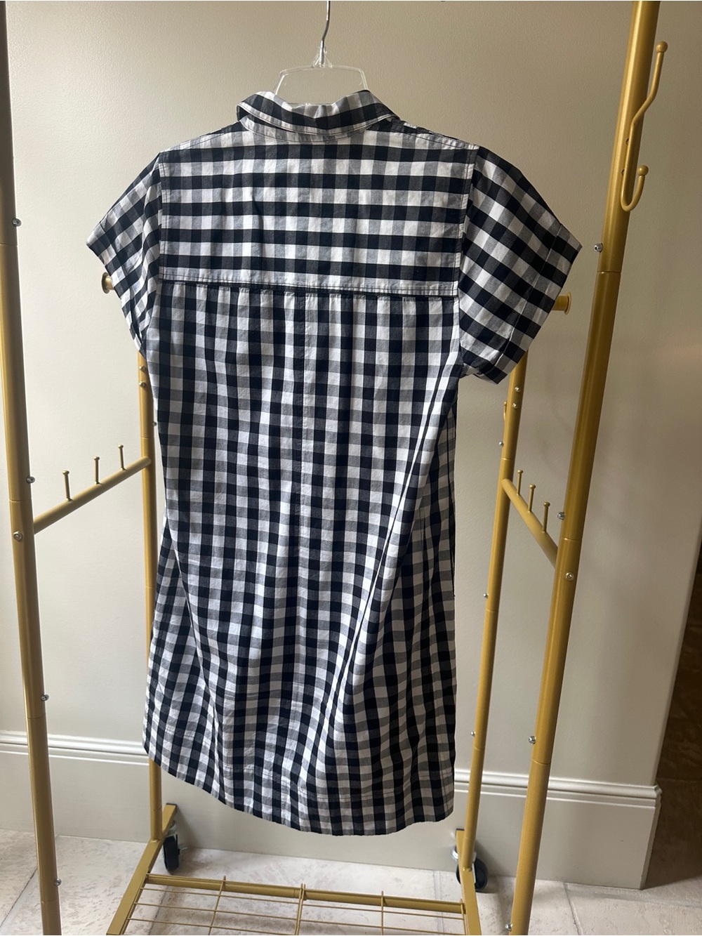 J. Crew Black and White Gingham Midi Shirt Dress - Picture 2 of 10